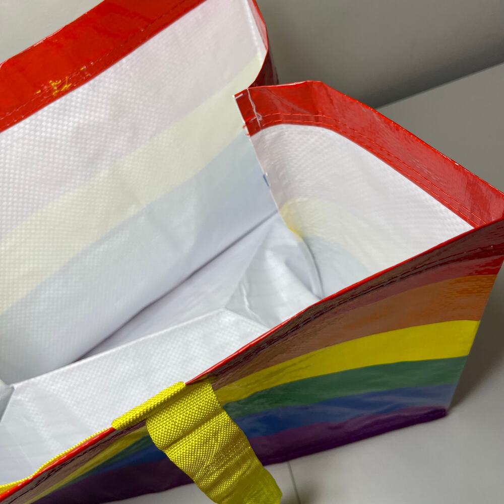 Set of 2 IKEA Storstomma Large Tote Bag Rainbow Reusable Storage Pride LGBTQ NWT - Picture 12 of 13